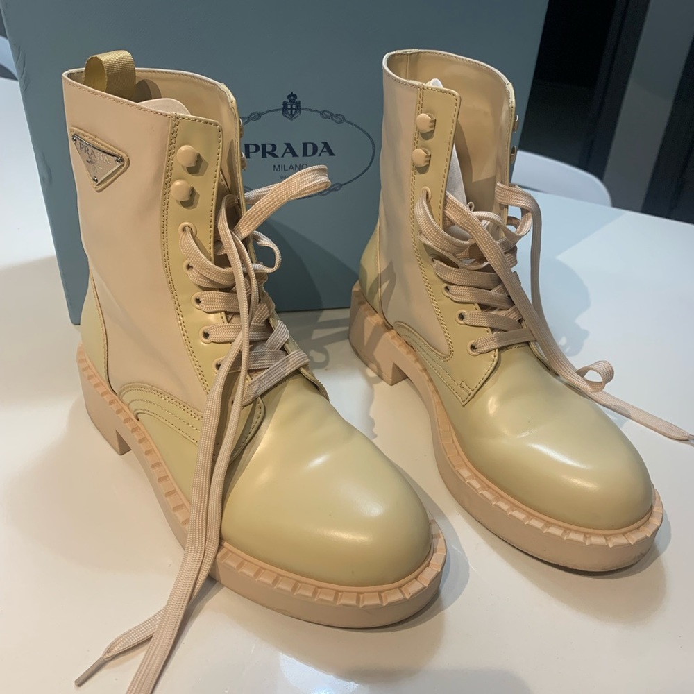 “Prada” beige boots